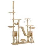vidaXL Kattenkrabpaal met sisal krabpalen 230-250 cm beige, Verzenden, Nieuw