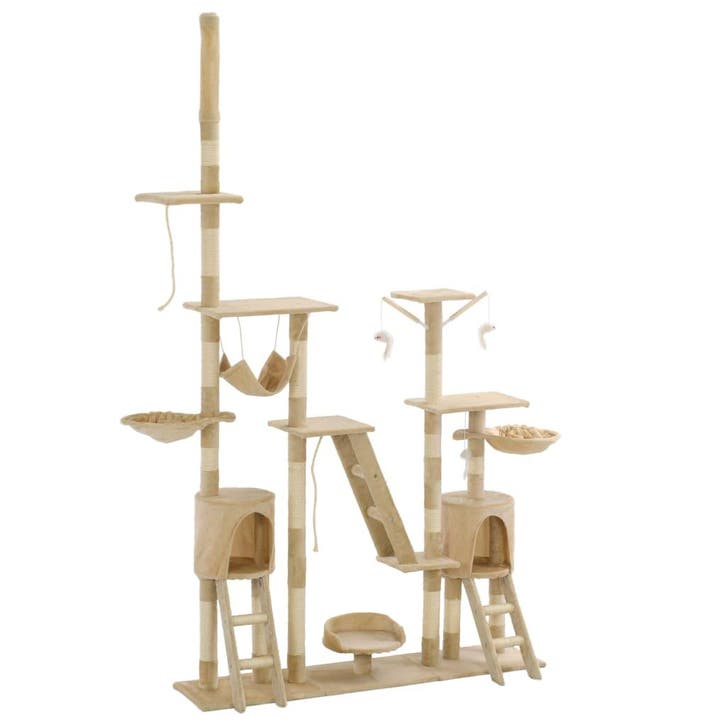 vidaXL Kattenkrabpaal met sisal krabpalen 230-250 cm beige, Dieren en Toebehoren, Katten-accessoires, Nieuw, Verzenden