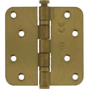 Kogellagerscharnier RVS ronde hoeken 89x89mm PVD mat mess..., Doe-het-zelf en Bouw, Ophalen of Verzenden, Nieuw, Scharnier