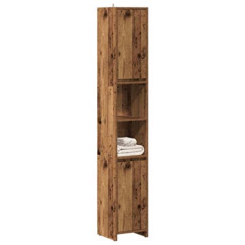 vidaXL Badkamerkast 30x30x183,5 cm bewerkt hout oud, Huis en Inrichting, Badkamer | Badkamermeubels, Verzenden, Nieuw