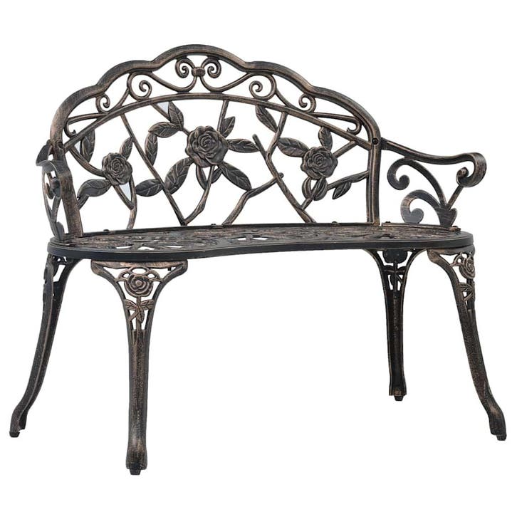vidaXL Bistrobank 100 cm gietaluminium bronskleurig, Jardin & Terrasse, Ensembles de jardin, Envoi