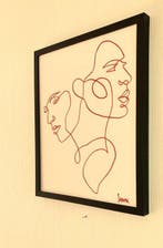 Liesens - Twins (Handpainted on white canvas met lijst)