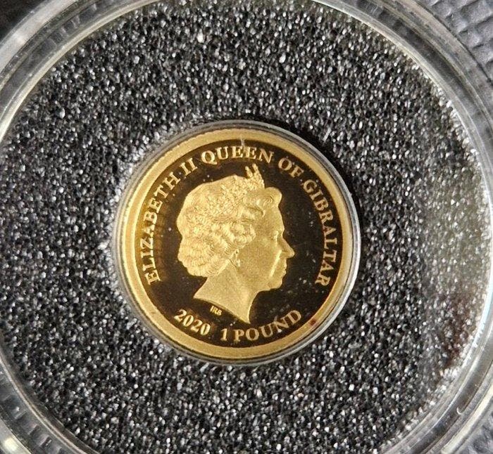 Gibraltar. 1 Pound 2020 Europees Kampioenschap 2021 (Zonder, Timbres & Monnaies, Monnaies | Europe | Monnaies non-euro