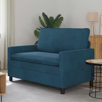 vidaXL bank / zetel Blauw 126 x 81 x 87,5 cm Fluweel, Verzenden