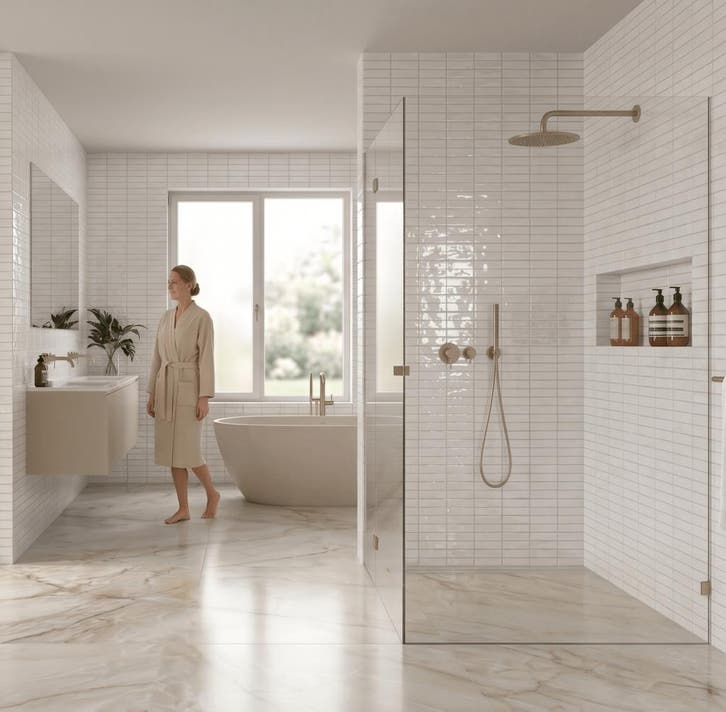 Wandtegel Florim Ella Handvorm Creme Wit Glans 5x25, Doe-het-zelf en Bouw, Tegels, Minder dan 20 cm, 20 tot 40 cm, 10 m² of meer