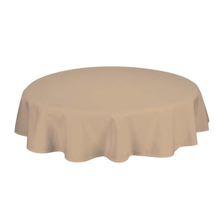 Tafelkleed Rond Sandalwood Bruin 300cm Ø - Treb SP, Huis en Inrichting, Keuken | Textiel, Tafelkleed of Tafelzeil, Overige kleuren