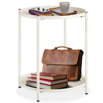 Bijzettafel Oxford 45,5x45,5x53cm - crème, Huis en Inrichting, Tafels | Bijzettafels, Verzenden, Nieuw