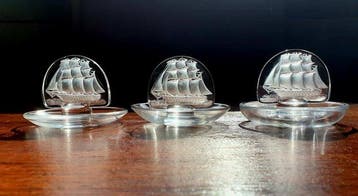 Lalique - René Lalique - Schaal (3) - Kristal - Caravelle