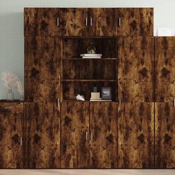 vidaXL Opbergkast 80x42,5x225 cm bewerkt hout gerookt, Verzenden