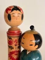 Bloemenmeisje en Samurai - Hout - Japan - Begin 20e eeuw