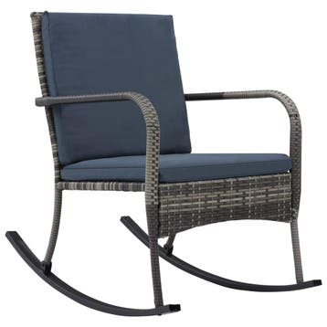 vidaXL Tuinschommelstoel poly rattan antraciet, Verzenden, Nieuw