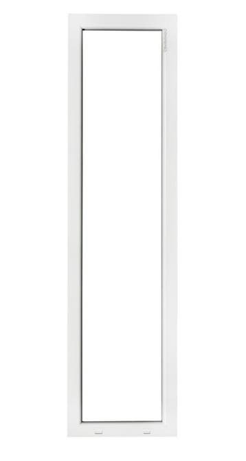 PVC raam in Vast profiel B.50 x H.215 Antraciet houtnerf., Gevelraam of Ruit, Minder dan 80 cm, Nieuw, Dubbelglas