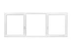 PVC draaikiep-vast-draaikiep b300xh130 cm Wit, Gevelraam of Ruit, Nieuw, Dubbelglas, 160 cm of meer
