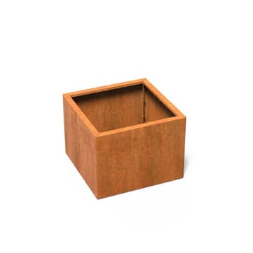 Cortenstaal plantenbak ‘Connect’ 80x80x60cm - Met bodem, Vierkant, Nieuw, Metaal, 60 tot 100 cm