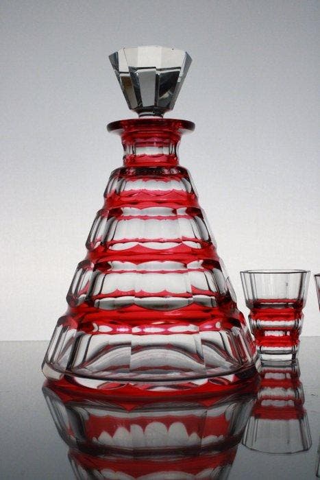 Val Saint Lambert - Charles Graffart - Drinkset (7) -, Antiek en Kunst, Kunst | Designobjecten