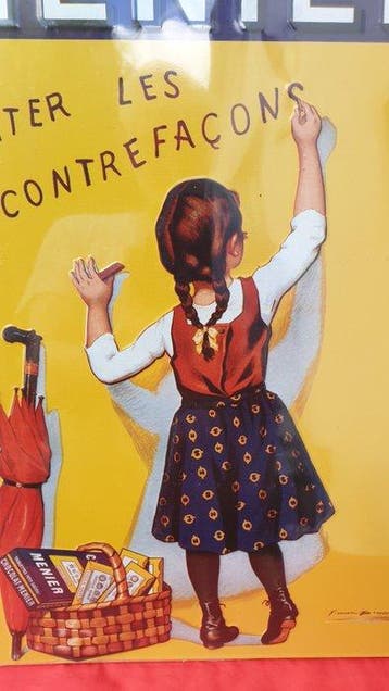 Chocolat Menier - Emaille bord - Uit verzameling van blik