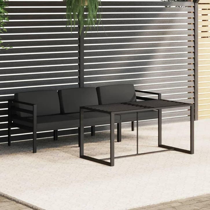 vidaXL 4-delige Loungeset met kussens aluminium, Jardin & Terrasse, Ensembles de jardin, Envoi