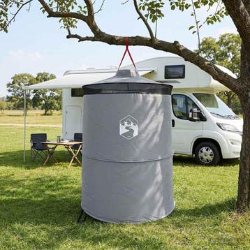 vidaXL Pop-up Toilet Tent met Hangtouw 97 x 126 cm Grijs en, Caravans en Kamperen, Tenten, Verzenden, Nieuw