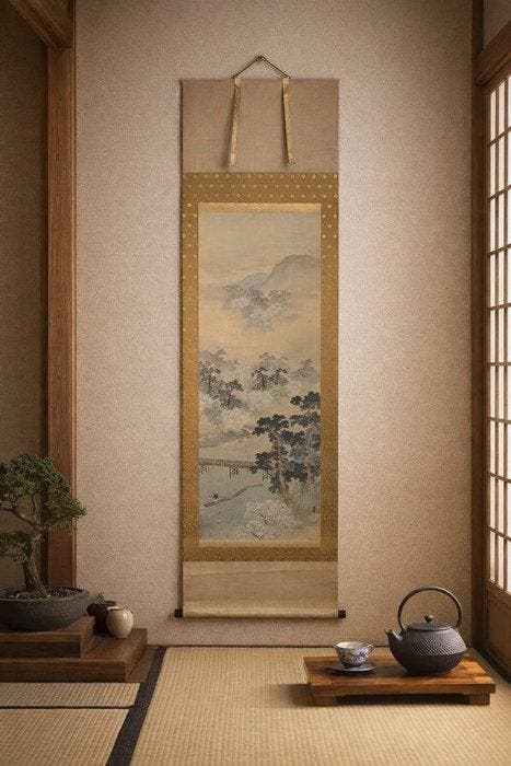 Kusano Kak () – Japanse hangende rol – Lentelandschap, Antiek en Kunst, Antiek | Overige Antiek