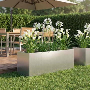 vidaXL Plantenbak zilver 60 x 20 x 20 cm Gegalvaniseerd, Verzenden, Nieuw