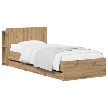 vidaXL Bedframe met opbergruimte en hoofdbord Artisanaal, Verzenden, Nieuw