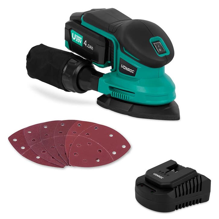 Accu multischuurmachine 20V – 4.0Ah | Incl. accu en, Doe-het-zelf en Bouw, Gereedschap | Schuurmachines, Nieuw, Verzenden