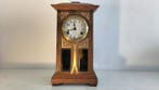 Tafelklok - Art Deco Messing, Glas, eikenhout-Junghans -, Antiek en Kunst