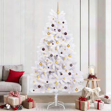 vidaXL Kunstkerstboom 240 cm PVC en Staal Wit, Diversen, Verzenden, Nieuw