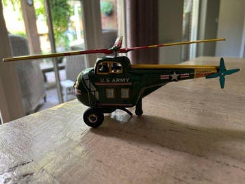 Marusan - Helicopter US Army - Opwindbaar blikken speelgoed