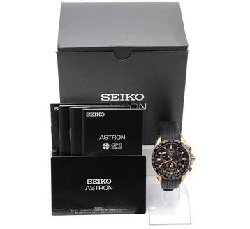 Seiko - Astron GPS Solar Dual Time Rose Gold Ceramic Made in