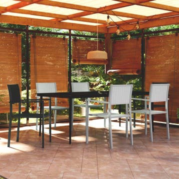 vidaXL 7-delige Tuinset zwart en wit, Verzenden, Tuinset