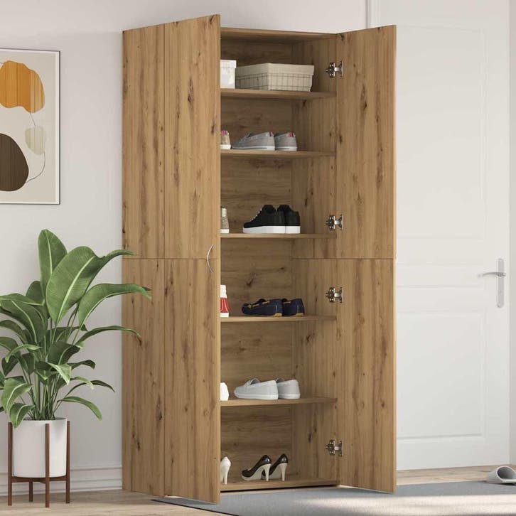 vidaXL Schoenenkast met plank Bruin 80 x 35.5 x 180 cm, Huis en Inrichting, Kasten | Schoenenkasten, Nieuw, Verzenden