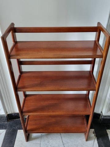Plank - Hout - Klaprek – Mid-Century Staandrek – Vintage