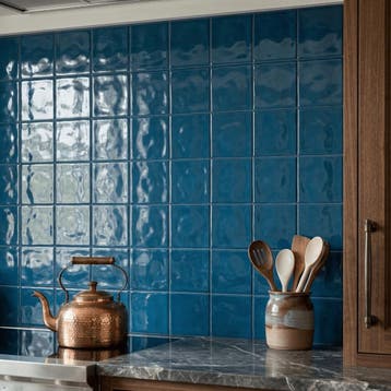 Wandtegel Equipe Handvorm Ritmo Blauw 10x10 (Muurtegels), Ophalen of Verzenden, Wandtegels
