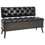 Opbergbank 110cm Zwart | Retour Deal | 35% korting, Overige materialen, Verzenden, Minder dan 75 cm, Vintage