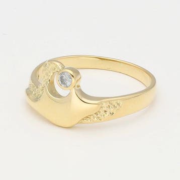 Bague - 18 carats Or jaune Diamant (Naturelle), Nieuw