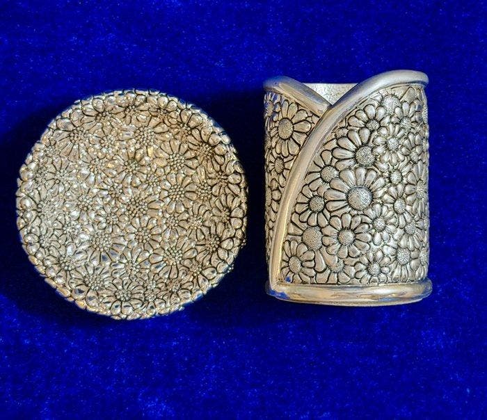 Stilarte - Bureauset (2) - Pen Holder and Bowl 392 g - .925, Antiquités & Art, Antiquités | Argent & Or