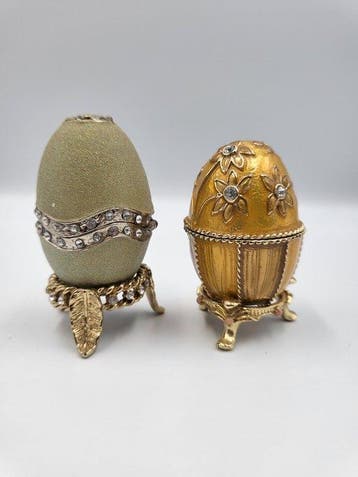 Lot de deux élégantes boîtes à bijoux décoratives – Œufs