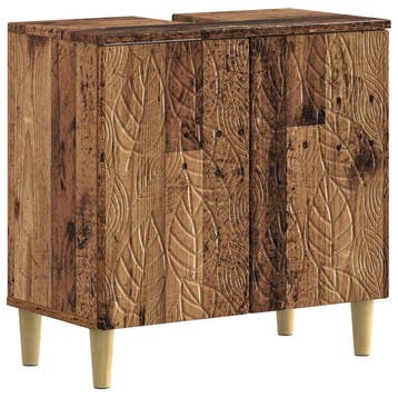 vidaXL Wastafel kabinet voor de badkamer DELFT Oud hout, Verzenden, Nieuw