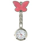 Fako - Verpleegstershorloge - Vlinder - Roze, Bijoux, Sacs & Beauté, Verzenden