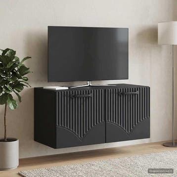 vidaXL Wandmontage TV-kast Zwart 59,5 x 31 x 30 cm Bewerkt, Verzenden, Nieuw