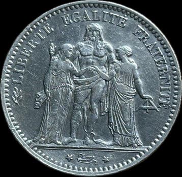 Frankrijk. IIIe République (1870-1940). 5 Francs 1875-A,, Postzegels en Munten