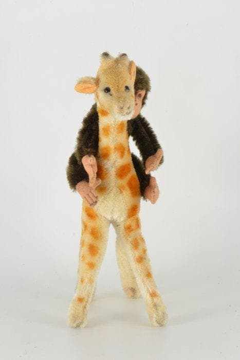 Steiff - Pluche speelgoed Giraffe & Monkey - 1960-1970 -, Antiquités & Art, Antiquités | Jouets