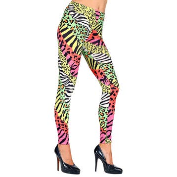 Neon 80S Legging Dames Gekleurd, Verzenden