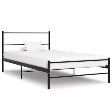 vidaXL Bedframe metaal zwart 90x200 cm, Verzenden
