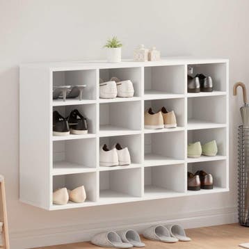 vidaXL Schoenenkast 103 x 30 x 67 cm Bewerkt hout Wit, Verzenden, Nieuw