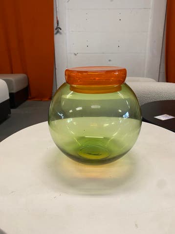 Polspotten Bloated Caps And Jars Voorraadpot Groen-oranje -, Verzenden, Zo goed als nieuw, Groen, Glas