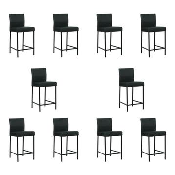 Set van 10 Leren barkrukken Bright laag - Toledo Nero, Nieuw, Leer, Ophalen of Verzenden, 90 cm of meer
