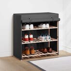 vidaXL Schoenenkast met hoes 79x40x80 cm stof grijs, Verzenden