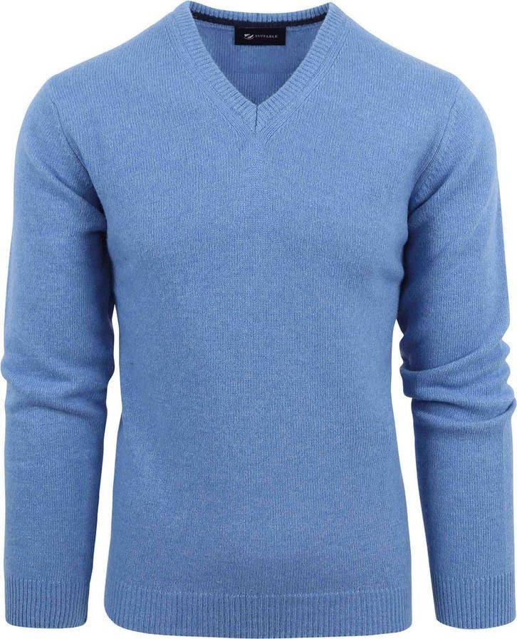 Suitable Lamswol Trui V-Hals Blauw maat Maat 52/54 (L) Heren, Kleding | Heren, Truien en Vesten, Nieuw, Maat 52/54 (L), Verzenden